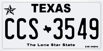 TX license plate CCS3549