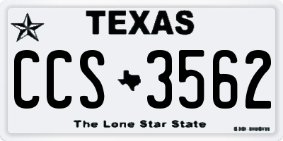 TX license plate CCS3562