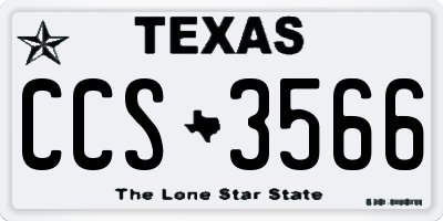 TX license plate CCS3566