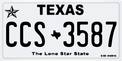 TX license plate CCS3587