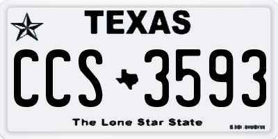 TX license plate CCS3593