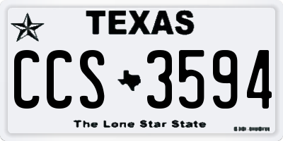 TX license plate CCS3594