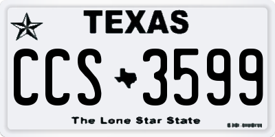 TX license plate CCS3599