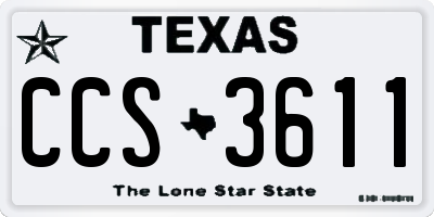 TX license plate CCS3611