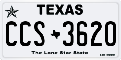 TX license plate CCS3620