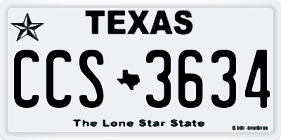 TX license plate CCS3634