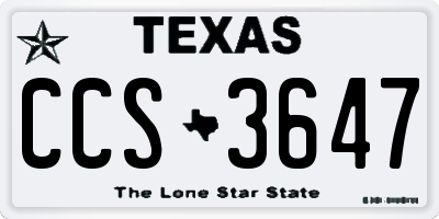 TX license plate CCS3647