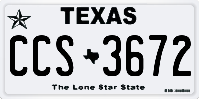 TX license plate CCS3672
