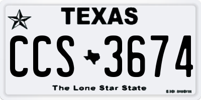 TX license plate CCS3674
