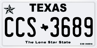 TX license plate CCS3689