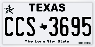 TX license plate CCS3695