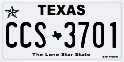 TX license plate CCS3701