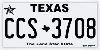 TX license plate CCS3708