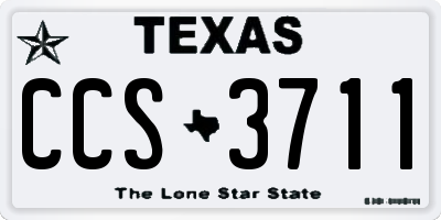 TX license plate CCS3711