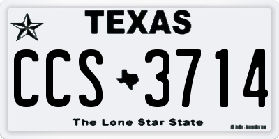 TX license plate CCS3714
