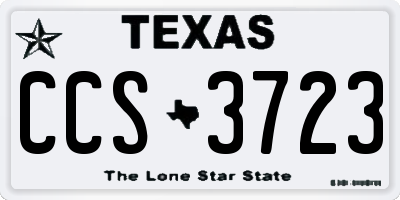 TX license plate CCS3723
