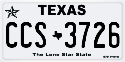 TX license plate CCS3726