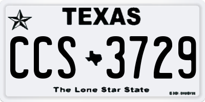 TX license plate CCS3729