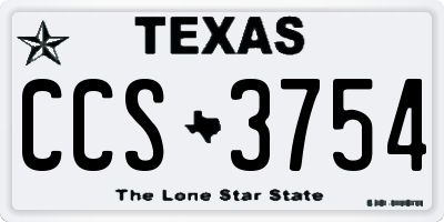 TX license plate CCS3754
