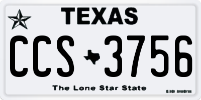 TX license plate CCS3756