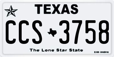 TX license plate CCS3758