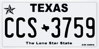TX license plate CCS3759