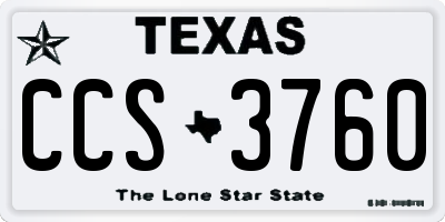 TX license plate CCS3760