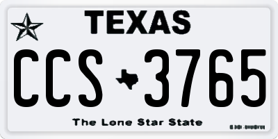 TX license plate CCS3765