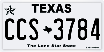 TX license plate CCS3784