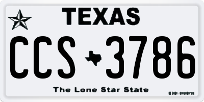 TX license plate CCS3786