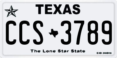 TX license plate CCS3789