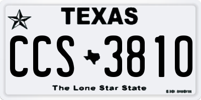 TX license plate CCS3810