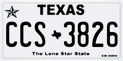 TX license plate CCS3826