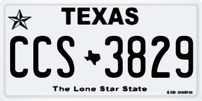 TX license plate CCS3829