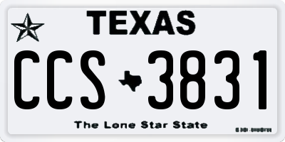 TX license plate CCS3831