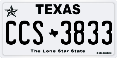 TX license plate CCS3833