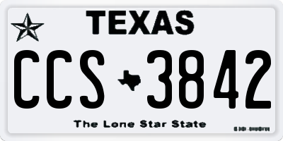 TX license plate CCS3842