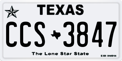 TX license plate CCS3847