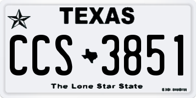TX license plate CCS3851