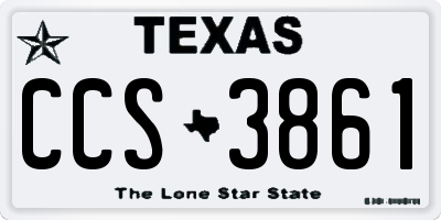 TX license plate CCS3861