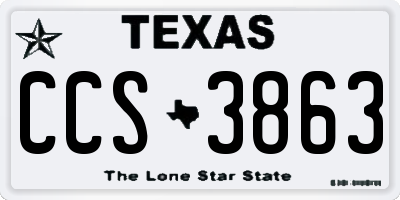 TX license plate CCS3863