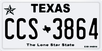 TX license plate CCS3864