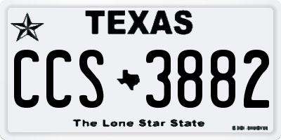 TX license plate CCS3882