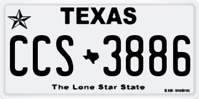 TX license plate CCS3886
