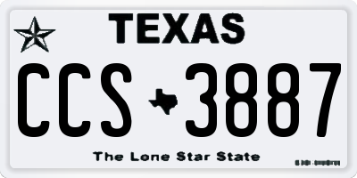 TX license plate CCS3887