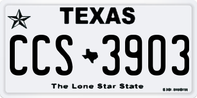 TX license plate CCS3903