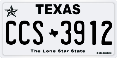 TX license plate CCS3912