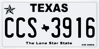 TX license plate CCS3916