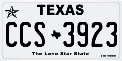 TX license plate CCS3923