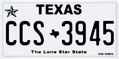 TX license plate CCS3945